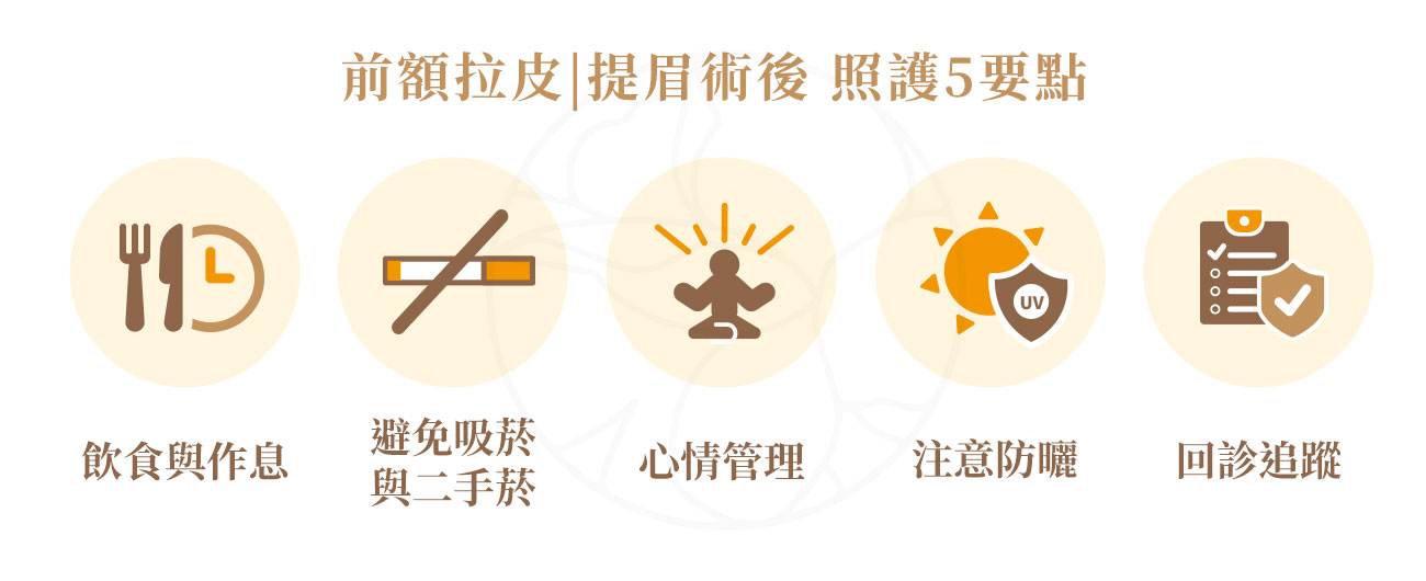 1.作息正常 2.避免菸酒 3. 注意防曬 4.心情管理 5.回診追蹤