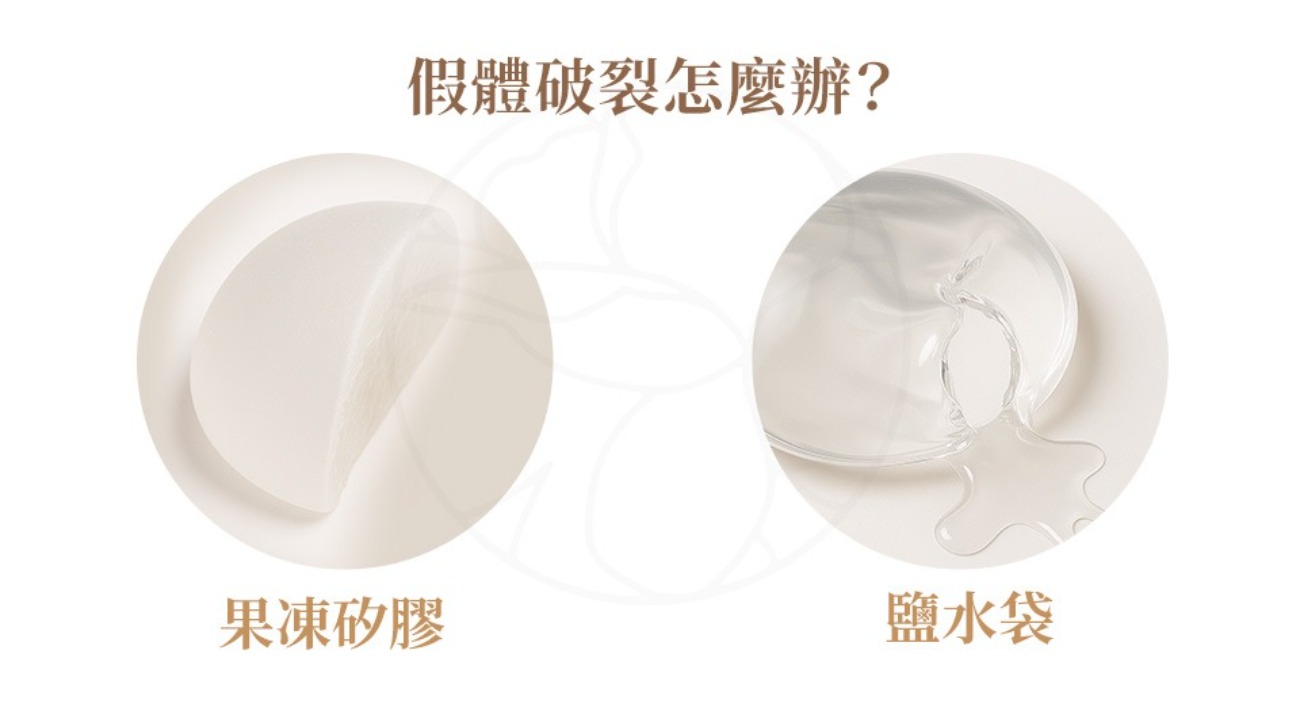 假體破裂的表現 1. 乳房外觀改變 2. 觸感異常 3.發炎反應